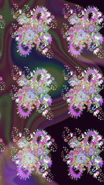 Kahverengi renkte çiçekli çiçek deseni. Suluboya tarzında kahverengi renkte çiçekler.