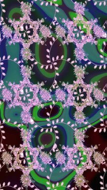 Ağaç dallı bahar çiçekleriyle desen, çiçek siluetiyle nötr renkler. Raster deseni.