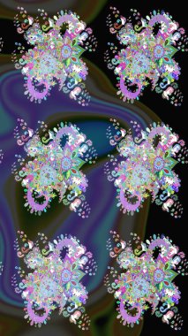 Çiçek desenli raster, mor çizgi grafik desenli soyut raster arkaplan. Modern stil dokusu.