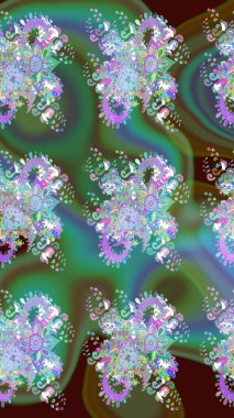 Çiçek arkaplan. Doğum günü kartı ya da düğün davetiyesi. Suluboya çiçek buketi. Raster illüstrasyonu. Yeşil renklerde. Çiçekli tebrik kartı.