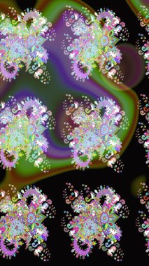 Renkli Bahar Teması eskiz kalıbı. Siyah renkli çiçekler. Düz Çiçek Elementleri Tasarımı. Çiçek desenli eskiz, yaz çiçekleri..