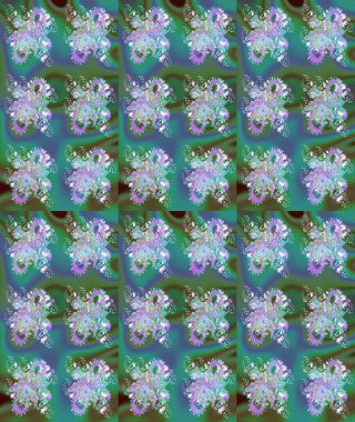 Robot resim. Küçük çiçekteki sevimli çiçek deseni. Raster illüstrasyonu.