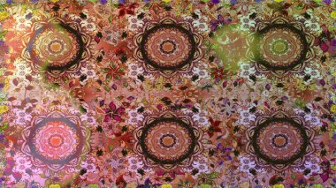 Oriental raster klasik kahverengi ve altın desenli. Raster illüstrasyonu. Kusursuz soyut arkaplan.