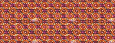 Tekrarlayan elementlerle kusursuz soyut arkaplan. Klasik raster şablonu. Kahverengi ve altın desenli.