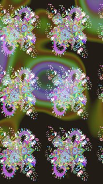 Raster deseni. Organik elementler. Botanik çizim kalıbı. Suluboya etkisi.