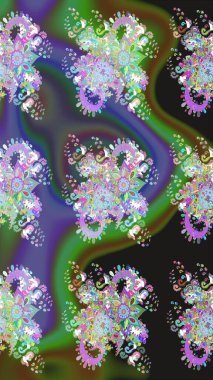 Tekstil veya kitap kapakları, imalat, duvar kağıtları, baskı, hediye paketi ve yapıştırma kitabı için çiçek eskizi geçmişi. Raster illüstrasyonu. Küçük ölçekli çiçeklerdeki basit sevimli desen.