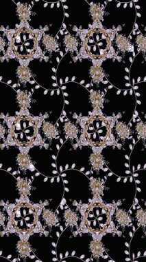 Raster illüstrasyonu. Çiçek deseni. Renkli Bahar Teması eskiz kalıbı. Chichi 'nin kumaş kalıbını çiz. Düz Çiçek Elementleri Tasarımı.