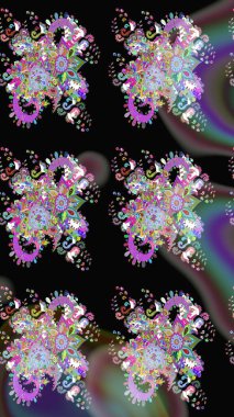 Raster düz çiçek çizim deseni. Siyah renkli çiçekler. Tasarım hediye paketi, tebrik kartları, posterler ve afiş tasarımı.