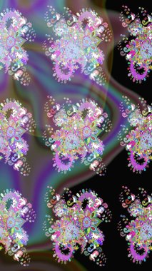 Tarafsız renklerde çiçekler. Çiçek süslemeli çizim deseni. Raster illüstrasyonu.