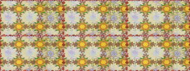 Suluboya stilinde tarafsız renklerde çiçekler. Raster illüstrasyonunda kusursuz çiçek deseni.