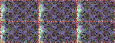 Kusursuz Chichi kumaş deseni. Raster illüstrasyonu. Çiçek deseni. Renkli Bahar Temalı Kusursuz Arkaplan. Düz Çiçek Elementleri Tasarımı.