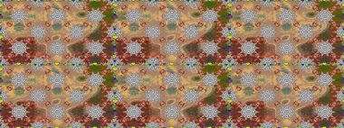 Hediye ambalaj kağıdı, tebrik kartları, posterler ve pankart tasarımı. Bej renkli çiçekler. Raster düz çiçekleri pürüzsüz desen.