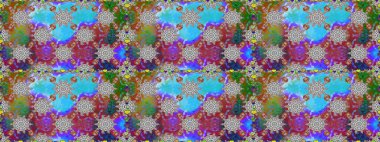 Düz Çiçek Elementleri Tasarımı. Sevimli çiçek raster deseni. Renkli Yaz Temalı Kusursuz Arkaplan. Gri renkli çiçekler.