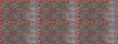 Renkli Bahar Temalı Kusursuz Arkaplan. Raster illüstrasyonunda kusursuz çiçek deseni. Düz Çiçek Elementleri Tasarımı. Gri renkli çiçekler.