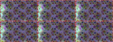 Kusursuz Chichi kumaş deseni. Raster illüstrasyonu. Çiçek deseni. Renkli Bahar Temalı Kusursuz Arkaplan. Düz Çiçek Elementleri Tasarımı.