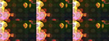 Raster deseni. Çiçekli çiçek deseni, suluboya. Süslü kumaş deseni.