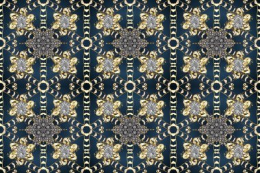 Barok tarzında kusursuz bir doğulu süsü. Altın elementler mavi, gri ve bej renklerde. Geleneksel klasik raster altın pürüzsüz desen.