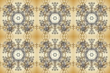 Bej, nötr ve gri renklerde altın element. Lüks, kraliyet ve Viktorya dönemi konsepti. Süslü raster dekorasyonu. Klasik barok çiçekleri bej, nötr ve gri üzerine altın desenli..