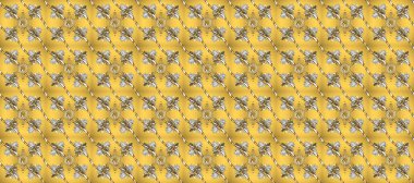 Antika altın tekrarlanabilir duvar kağıdı. Damask arkaplanı tekerrür ediyor. Barok tarzında altın çiçek süsü. Sarı, kahverengi ve bej renklerde altın element.