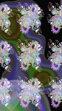 Çiçek desenli raster, nötr çizgi grafik desenli soyut raster arkaplan. Modern stil dokusu.