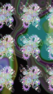 Çiçekler suluboya eskiz deseni. Raster Stili kumaş deseni.