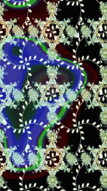 Tekrar eden çiçek arkaplanı, zarif siyah çiçek duvar kağıdı. Siyah renkler üzerine çiçek desenli çizimler, el yapımı papatyalar, papatyalar..