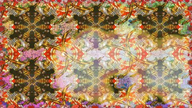 Kahverengi renklerde altın tekrarlayan elementlerle soyut arkaplan. Kusursuz oryantal klasik altın desen.