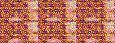 Klasik raster sarısı, kusursuz desen. Geleneksel oryantasyon süsü. Klasik klasik klasik arka plan. Kahverengi renklerde, altın elementlerle kusursuz desen.