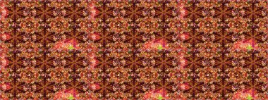 Kahverengi renklerde, altın elementlerle kusursuz desen. Doğu tarzı arabesk. Hassas altın deseni açın. Raster sanatı. Kusursuz altın desenli bukleler. Parlak dantel, stilize çiçekler, şal desenli