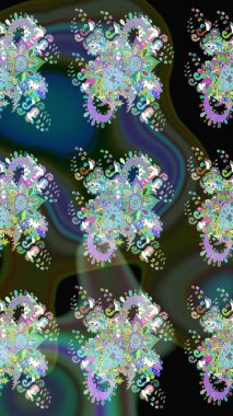 Raster illüstrasyonu. Düz Çiçek Elementleri Tasarımı. Çiçek deseni. Renkli Bahar Teması eskiz kalıbı. Chichi kumaş deseni çiz.