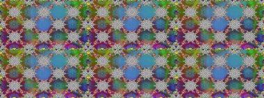 Raster illüstrasyonunda kusursuz çiçek deseni. Renkli Bahar Temalı Kusursuz Arkaplan. Düz Çiçek Elementleri Tasarımı. Süslü kumaş deseni.