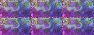 Sevimli çiçek raster deseni. Renkli Bahar Temalı Kusursuz Arkaplan. Düz Çiçek Elementleri Tasarımı. Mor renkte çiçekler.