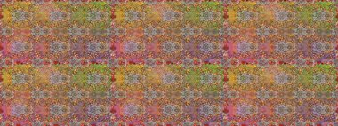 Raster illüstrasyonu. Şirin çiçekli kusursuz desen ve kahverengi renklerde yapraklar, suluboya çiçek deseni, duvar kağıdı, kart veya kumaş için fayanslı.