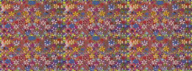 Kahverengi renklere karalamalar çizen kusursuz çiçek deseni. Raster illüstrasyonu.