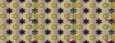 Renkli Bahar Teması eskiz kalıbı. Düz Çiçek Elementleri Tasarım Raster illüstrasyonu. Çiçek desenli eskiz. Gri ve nötr renkte çiçekler.