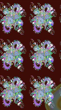 Küçük çiçekteki sevimli çiçek deseni. Robot resim. Raster illüstrasyonu.