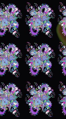 Raster deseni. Siyah el çizimi desen. Sanat, çiçeklere ilham verir ve arka plan bırakır. Karalama çiçekleri çizim deseni.