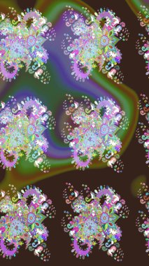 Mor renkli çiçekler. Çiçekli çiçek deseni, suluboya. Raster illüstrasyonu. Düz Çiçek Elementleri Tasarımı. Renkli Bahar Teması çizim şablonu.