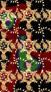 Arkaplan dokusu, duvar kağıdı, çiçek temalı siyah renkler. Soyut etnik raster çizim kalıbı. Kabile sanatı boho baskısı, klasik çiçek arkaplanı.