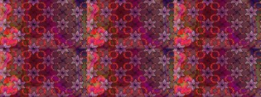 Kahverengi renkli bitkilerden oluşan parlak çiçekli çizim deseni.