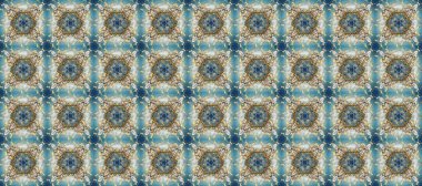 Mavi, gri ve nötr renklerde, altın elementli, pürüzsüz desenler. Şam tasarım için kusursuz desen.