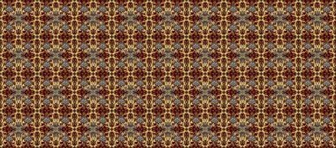 Kahverengi, bej ve nötr renkler altın elemanları ile Dikişsiz vintage desen. Noel, kar tanesi, yeni yıl 2019.