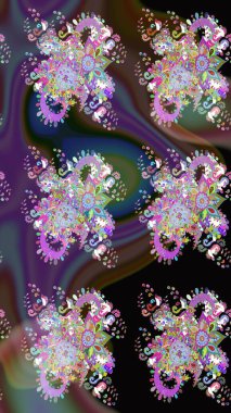 Çiçekli bahar çiçekleri. Küçük çiçekte güzel bir desen. Robot resim. Moda baskıları için zarif bir şablon. Küçük renkli çiçekler. Motley illüstrasyonu.