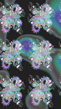 Üzerinde gri renkte çiçekler olan bir çiçek deseni çiz. Suluboya tarzında gri renkte çiçekler.