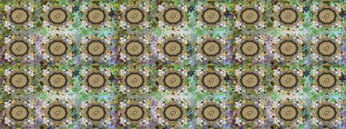 Klasik raster şablonu. Tekrarlayan elementlerle kusursuz soyut arkaplan. Gri ve altın desenli.