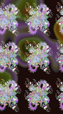 Raster Güzel kumaş deseni. Raster suluboya deseni, narin çiçekler, gri çiçekler, tebrik kartı şablonu..