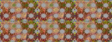 Kahverengi renkli çiçekler. Çiçekli karalama şeklinde Raster çiçek deseni. Yumuşak, bahar çiçekli arka plan.