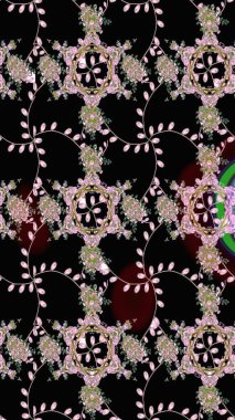 Çiçekli karalama şeklinde Raster çiçek deseni. Nazikçe, güzel çiçek arkaplanı. Siyah renkte çiçekler.