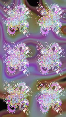 Raster çiçek desenleri çiziyor. Tarafsız renklerde vadinin çiçekleri.