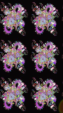 Siyah renkli çiçekler. Raster düz çiçek çizim deseni. Tasarım hediye paketi, tebrik kartları, posterler ve afiş tasarımı.